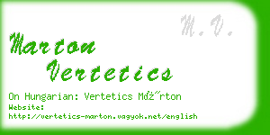 marton vertetics business card